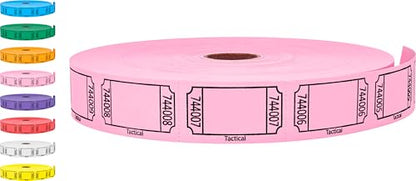 Tacticai 2000 Blank Raffle Tickets, Single Roll, Pink - color: Pink