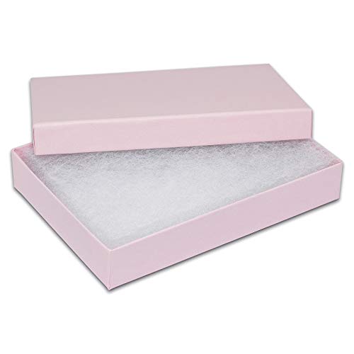 TheDisplayGuys 25 Cardboard Gift Jewelry Boxes w/Paddings #53-5.4x3.9x1 - color: Baby Pink