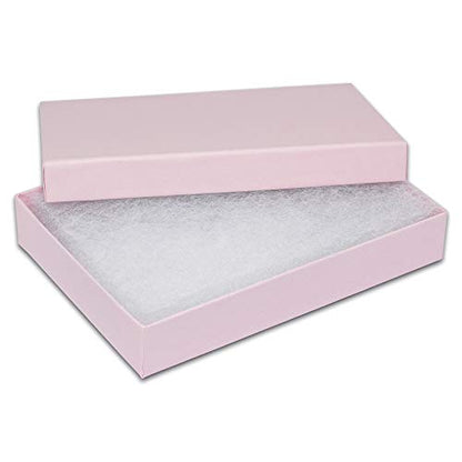 TheDisplayGuys 25 Cardboard Gift Jewelry Boxes w/Paddings #53-5.4x3.9x1 - color: Baby Pink
