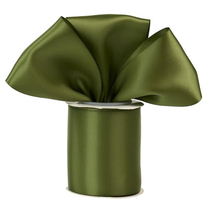 Moss Green Double-Faced Satin Ribbon, 3 Inch x 10 Yards - color: Moss