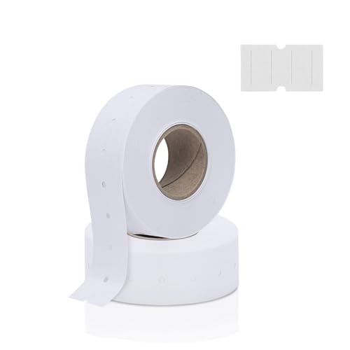 Perco 1 Line White Labels - 2,000 Blank Price and Date Gun Labels for Perco Lite, X, Plus and Pro 1 Line Price and Date Guns - 2 Rolls - Made in USA - size: 2 Rolls