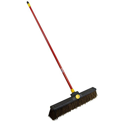Quickie Bulldozer 24-Inch Rough Surface Palmyra Push Broom (00636), 1-Pack, Red - size: 24 Inch, style: Rough Surface
