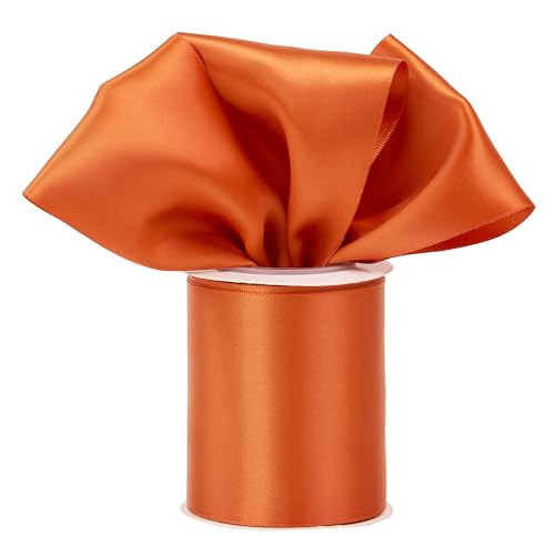 Orange Double-Faced Satin Ribbon, 3 Inch x 10 Yards - color: Terracotta