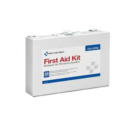 First Aid Only 224-U/FAO OSHA-Compliant 25-Person Emergency First Aid Kit for Office, Home Renovation, Job Sites, and Construction Vehicles, 106 Pieces