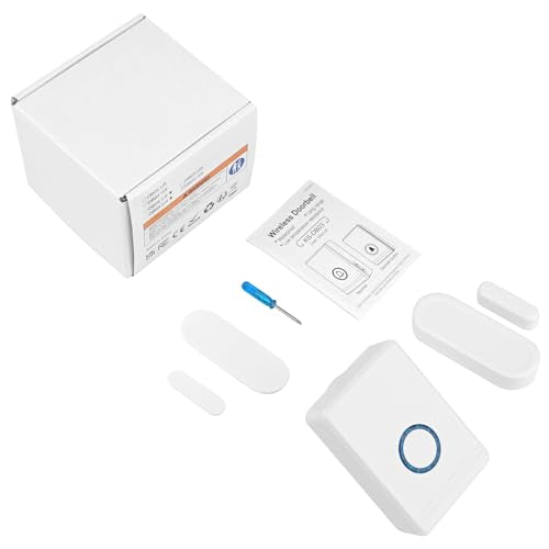 Cruxer Door Chime, Plug-in Doorbell When Door Opens, 600 FT Wireless Range, 48 Chimes, 5 Volume Levels, LED Indicators, Entry Sensor Alarm for Business, Home, Store, Office - style: Magnetic Doorbell
