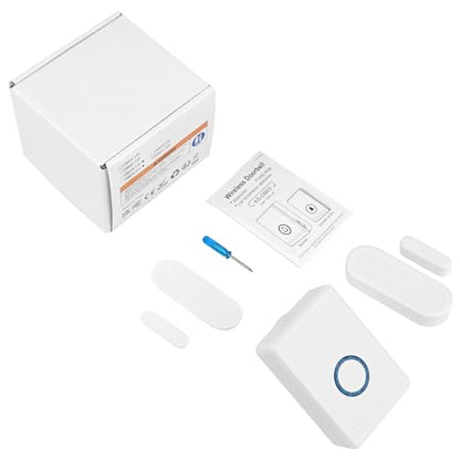 Cruxer Door Chime, Plug-in Doorbell When Door Opens, 600 FT Wireless Range, 48 Chimes, 5 Volume Levels, LED Indicators, Entry Sensor Alarm for Business, Home, Store, Office - style: Magnetic Doorbell