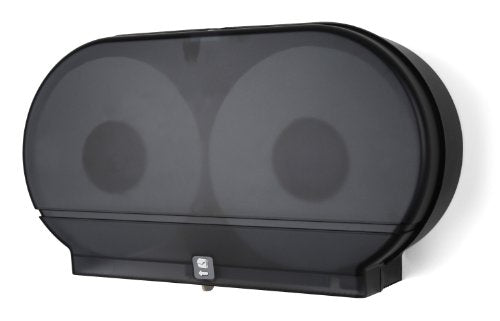 RD0027-02F Twin Jumbo Tissue Dispenser with Core Adaptor, Black Translucent