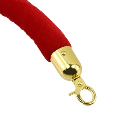 Oedema 4 Pcs Red Velvet Stanchion Rope 5 Ft Crowd Control Ropes Barrier Hanging Rope with Snap Hooks for Theaters Grand Openings - color: Red