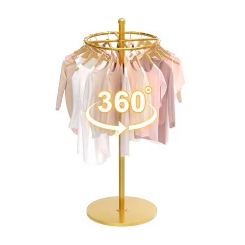 21.6in Rotatable Clothes Rack Round Heavy Duty Rack For Boutiques (Gold) - color: Gold