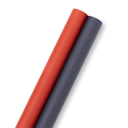 Hallmark Kraft Wrapping Paper Rolls, 2 Rolls (Red and Navy Blue)