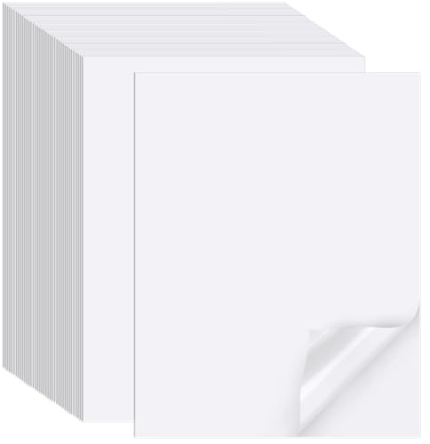 Printable Sticker Paper for Inkjet Printer, 300 Sheets 8.5" x11'' Matte Sticker Printer Paper Full Sheet Labels for Laser/Inkjet Printers, Letter Size - size: 8.5''x11''(1-up), style: 300 Sheets