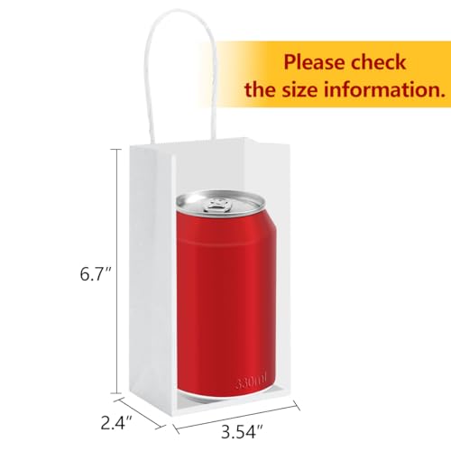 BagDream Mini Gift Bags with Handles 3.5x2.4x6.7 Inch White 100 Bulk Pack - color: White