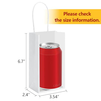 BagDream Mini Gift Bags with Handles 3.5x2.4x6.7 Inch White 100 Bulk Pack - color: White