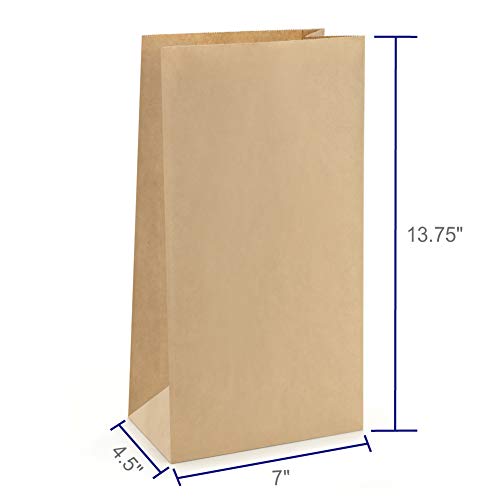 BagDream #12 Brown Paper Lunch Bags 7x4.5x13.75 Kraft Bags 200 Pack Bulk - color: Brown, size: 7x4.5x13.75" (Pack of 2)