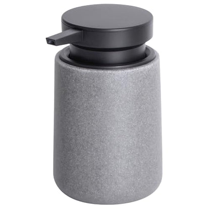 Clasin Home Liquid Soap Dispenser with Easy-to-Press Pump, 10 oz Refillable Hand Soap Dispenser with Extended Spout for Bathroom Kitchen Dish Lotion, Modern Stone Texture (Gray) - color: Gray