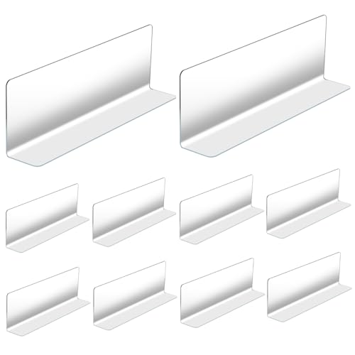 Yardwe 10Pcs Clear Plastic Shelf Dividers 7.87X2.36X1.18In L-Shaped Store Goods Separators for Supermarket and Home Kitchen Commodity Classification Organizer