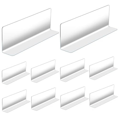 Yardwe 10Pcs Clear Plastic Shelf Dividers 7.87X2.36X1.18In L-Shaped Store Goods Separators for Supermarket and Home Kitchen Commodity Classification Organizer