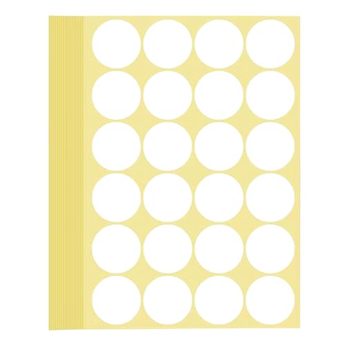 720 PCS White Dot Stickers 1-1/4 Inch Round Color Coding Labels 1.25" Circle Sticky Dots 32 mm Blank Circular Price Label Sticker Sheets for Spice Seal Inventory Office Classroom Must Haves - color: White