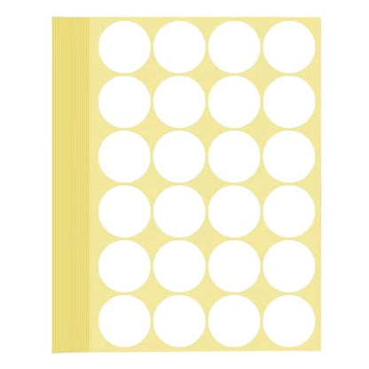 720 PCS White Dot Stickers 1-1/4 Inch Round Color Coding Labels 1.25" Circle Sticky Dots 32 mm Blank Circular Price Label Sticker Sheets for Spice Seal Inventory Office Classroom Must Haves - color: White