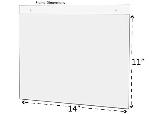 25 Pack Clear Acrylic Sign Holder 14" x 11" with Hanging Hardware for Hours of Operation Upcoming Events and Important Notices in Offices and Healthcare Facilities by Marketing Holders - size: 14" w x 11" h