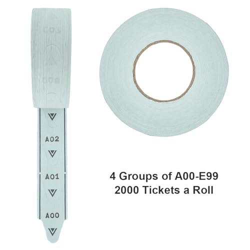 1 Roll of 2-Digit T80 Blue Take a Number Tickets for D80 Ticket Dispenser - 2000 / roll (Blue) - color: Blue