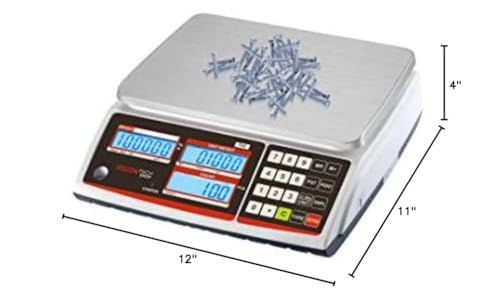 VisionTechShop TVC-12 Counting Scale for Parts and Coins, Lb/Kg Switchable, 12lb Capacity, 0.0005lb Readability - size: TVC-12