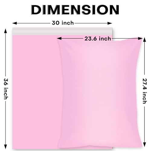 Poly Mailers 30 x 36 Large Poly Envelopes Shipping Bags 20 Pack, Shipping Mailers with Self Seal Adhesive,Waterproof and Tear Proof Polyethylene Mailer Bags for small business (Light Pink) - color: Pink, size: 30x36 inch 20PCS