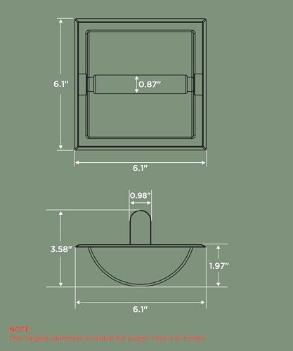 FORIOUS Recessed Toilet Paper Holder for Mega Rolls, Brushed Nickel - color: Stainless Steel
