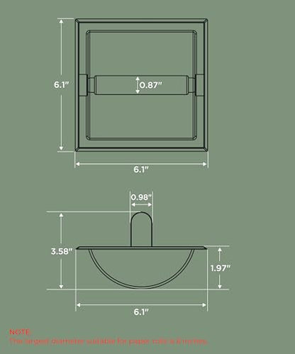 FORIOUS Recessed Toilet Paper Holder for Mega Rolls, Brushed Nickel - color: Stainless Steel
