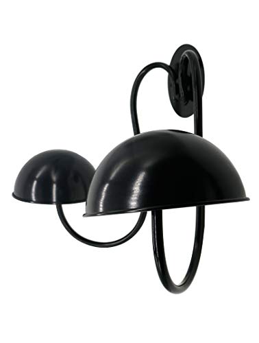 Owlgift Modern Metal Wall Mounted Entryway Retail Hat Rack/Wig Display Stand w/ 2 Circular Hat Hooks, Black - color: Black New