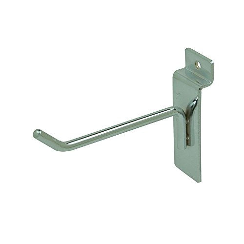 4" Chrome Slatwall Hooks, Slatwall Display Panel Hangers - 3 Pack - size: 3 Pack, style: 4"
