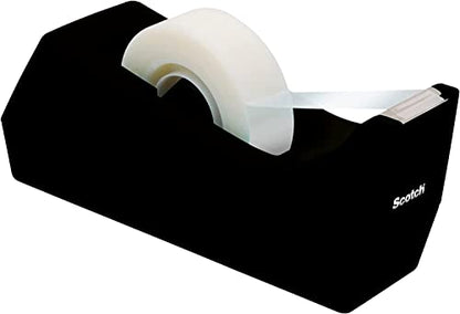 Scotch Desktop Tape Dispenser, Black, 2.7". x 2.7". x 6.4"., 1 Tape Dispenser, Polystyrene (PS) (Pack of 6) - size: 6-Pack