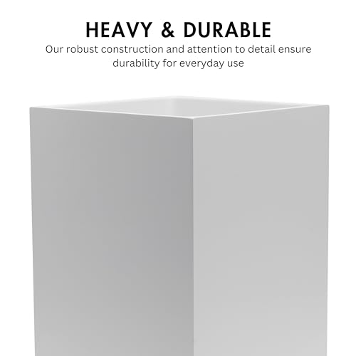 YEW DESIGN Matte White Square 2 Gallon Trash Can for Home and Bathroom - color: White Square