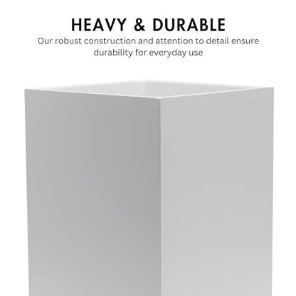 YEW DESIGN Matte White Square 2 Gallon Trash Can for Home and Bathroom - color: White Square
