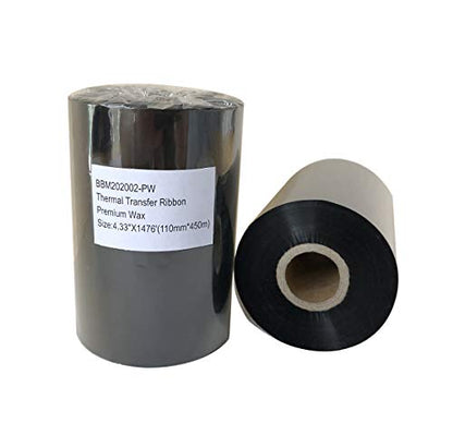Thermal Transfer Ribbon Premium Enhanced Wax, 4.33"x1476', 1 Roll