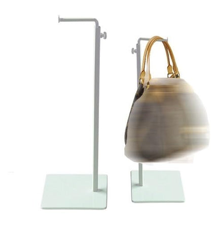 2 Pack Double Hook Handbag Display Stand Double Hook Metal Handbag Display Rack Stand (White-Single Hook) - color: white-single hook