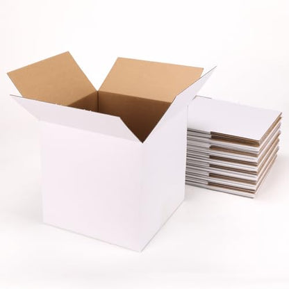 Hoikwo 15 Packs 9x9x9 Large Thin White Shipping Boxes - color: White, size: 9x9x9-15 Boxes
