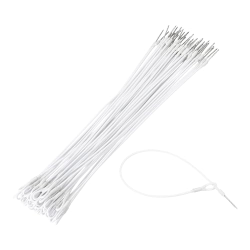 Security Tags Lanyards Wire Loop Anti-Theft Magnetic Buckle Tag Loss Prevention Steel Wire Cable Loop - color: White, size: 10"