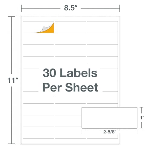 HERMA Printable Address Labels 1" x 2-5/8", 3000 Mailing Stickers, White - size: 1" x 2-5/8"