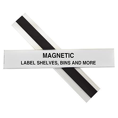C-Line Magnetic Shelf and Bin Label Holders, Clear, 10/Box (87227) - size: 1x6 Inches
