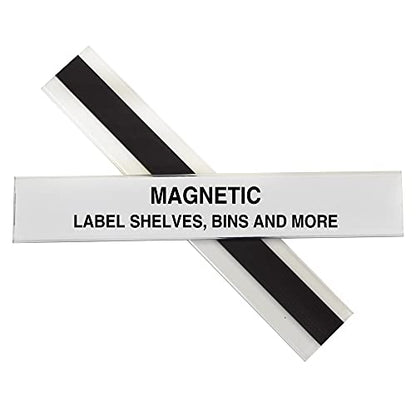 C-Line Magnetic Shelf and Bin Label Holders, Clear, 10/Box (87227) - size: 1x6 Inches
