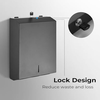 Paper Towel Dispenser Wall Mount - Multifold Trifold Paper Towel Dispensers - color: D-391 Black