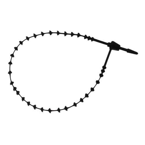 1Pack 1000PCS Plastic Hand Threaded Hang Tag Strings Black 5 Inches 13 Centimeters Bead Ring Tied String Male Female Buckles Adjustable Chain Rubber Pin Buckles Clothing Price Tag Fasteners