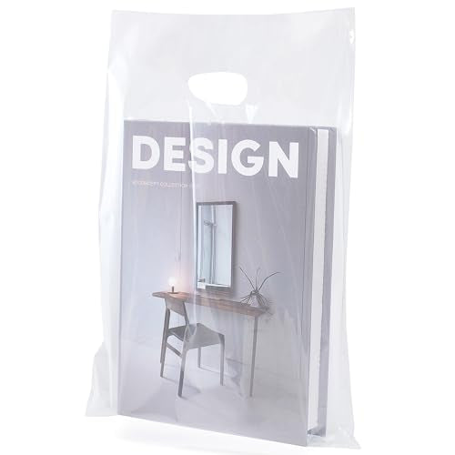 Choice Marts 100 Clear Plastic Bags With Handles 9x12 Merchandise Bags - color: Clear