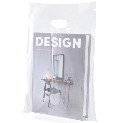 Choice Marts 100 Clear Plastic Bags With Handles 9x12 Merchandise Bags - color: Clear