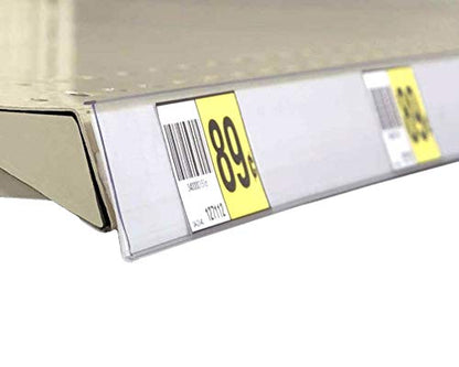 Adhesive Ticket Channel, Gondola & Wood Shelf Stick on Data Label Strip UPC Holder, White, 5 Pack - size: 5 Pack, style: White