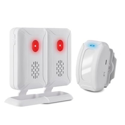 USUPERINK Door Sensor Alarm, Entry Alert Chime for Business, Door Motion Sensor Chime with LED Light, Adjustable Volume, Loud Speaker Alert, for Store, Office, Garage Security,1Sensors& 2Receiver