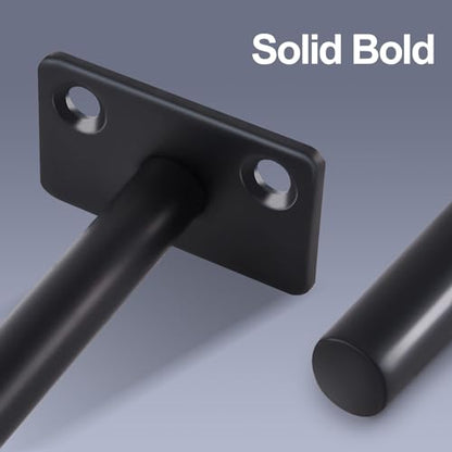 6 Pcs 4" Black Solid Steel Floating Shelf Bracket Blind Shelf Supports - Hidden Brackets for Floating Wood Shelves - Concealed Blind Shelf Support – Screws and Wall Plugs Included - size: 4 Inch, style: 6 Pack-Solid