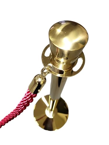 Pittman 741597 QChamp Regal Red Rope Post Set, 2 Gold Stanchion Posts - style: Set