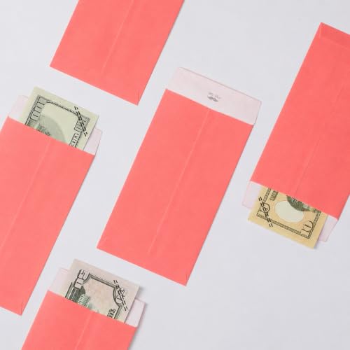 Mr. Pen- Money Envelopes for Cash, 6.5" x 3.5", 100 Pack, Kraft Paper - color: Red Clay, size: 100 Pack